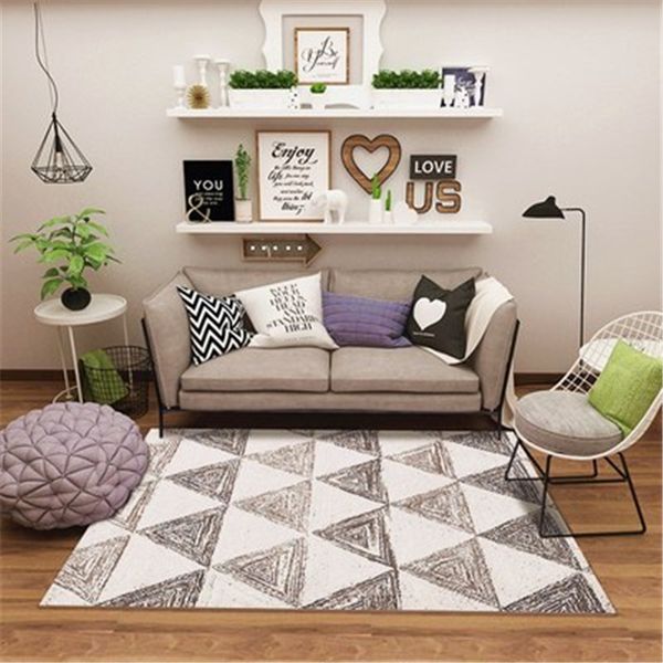 

washable durable multi-function area rugs for bedroom tassels abstract plaid soft carpet bohemian tufting handmade rug cf