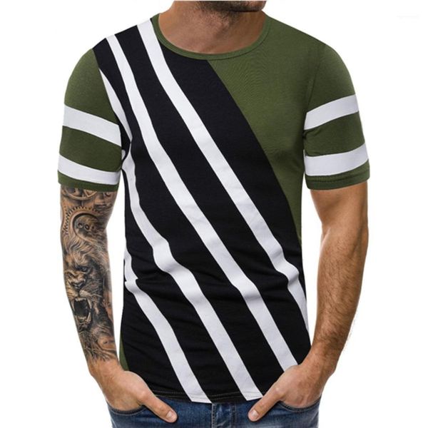 

color line pallened mens shirts designer crew neck short sleeve vintage men casual tees designer casual pure, White;black