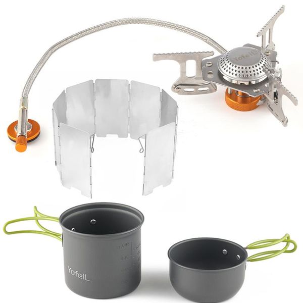 

outdoor camping pot tableware hiking backpack camping outdoor stove induction cooker windshield 1-2 people cooking utensil
