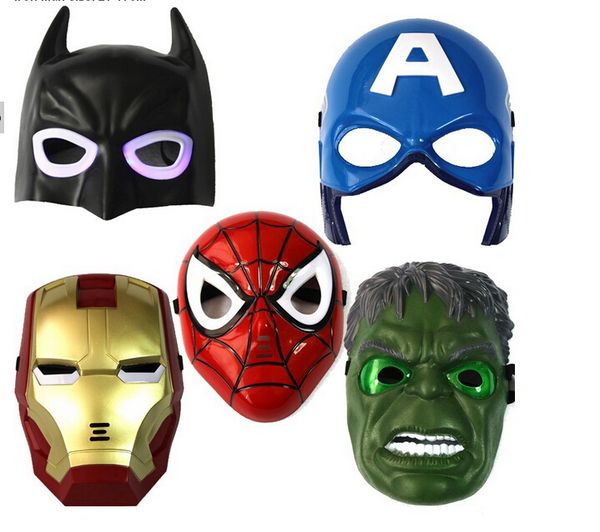 

christmas led glowing superhero mask for kid &avengers marvel spiderman ironman captain america hulk batman party mask