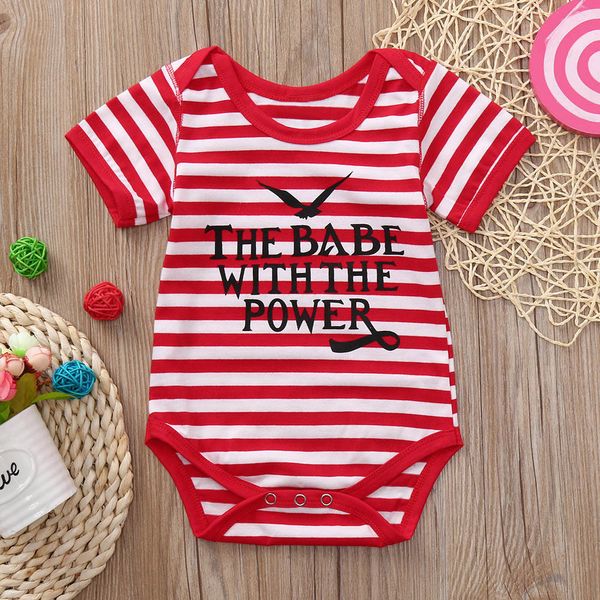 

newborn infant baby boy girl short sleeve striped letter print cotton romper jumpsuit outfits summer clothes 2020 new arrival, Blue