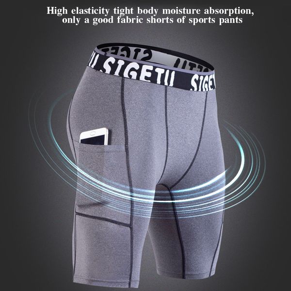 

professional man quick-drying stretch shorts running fitness sports gymnastics training compression pants joggers xr-hot, White;black