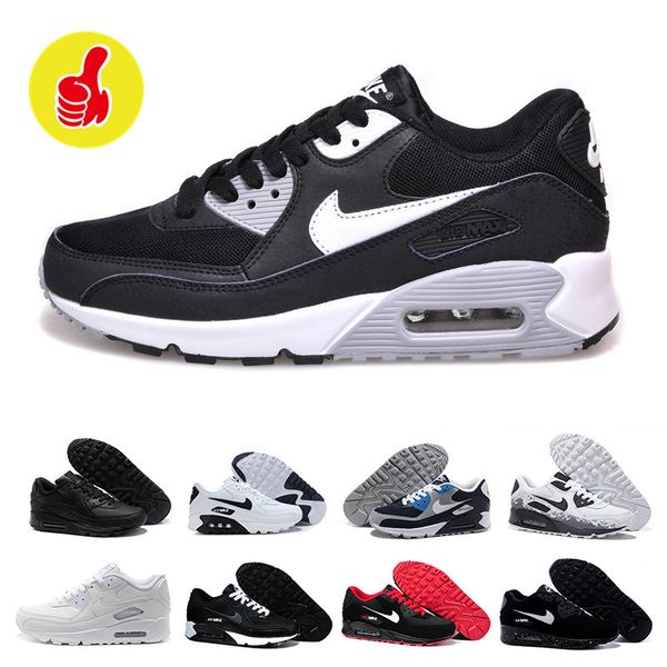 

2019 new 90 trainer shoes classic men women 90 sports shoes black red white air cushion designers air90 sneakers v-2ec
