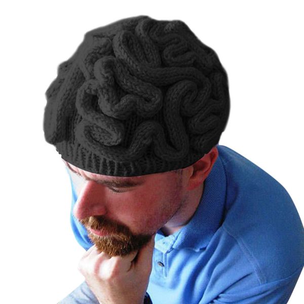 

new hand knitted personality brain winter hat halloween cosplay hats cerebrum cap beanie adults crochet beanie cool hats #30, Blue;gray