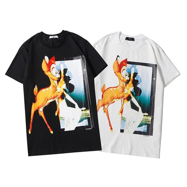 

the latest gvc 2020 deer print t-shirt is made of cotton fabric with novel design, combining realism with fantasy,l4a7, White
