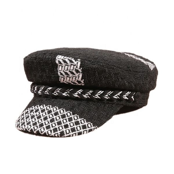 

2020 зимний шерстяной твид берет шляпа для женщины