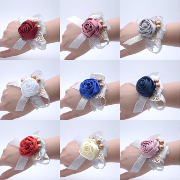 Satin Rose Wedding Bridal Corsage Flowers Bridemaid Flower для свадебной вечеринки на вечеринке