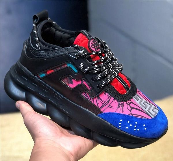 

Chain reaction neaker male men luxury de igner hoe female women port trainer ca ual fa hion 13 ver ace hoe neaker, Blue;gray