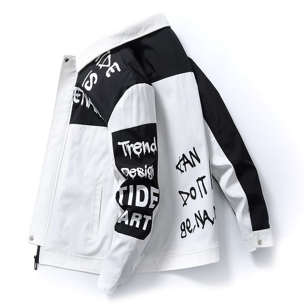 

2020 spring jacket men coat fashion slim windbreaker clothes outside thin clothes autumn printed logo men clothes, Black;brown