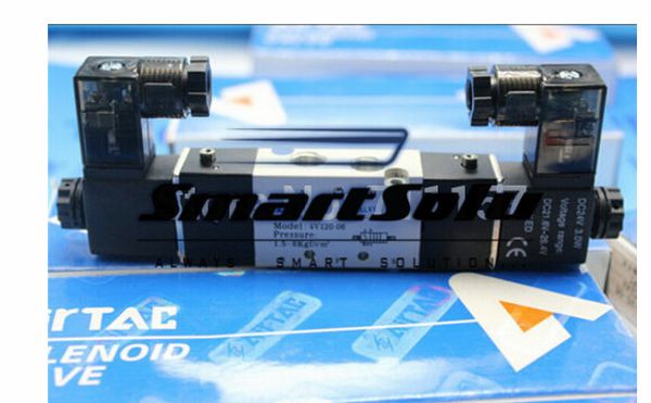 

1/8'' bsp 5 way airtac air solenoid valve 4v120-06 ,dual coil 4v120-06 , 24v dc 12v 110v ac220v