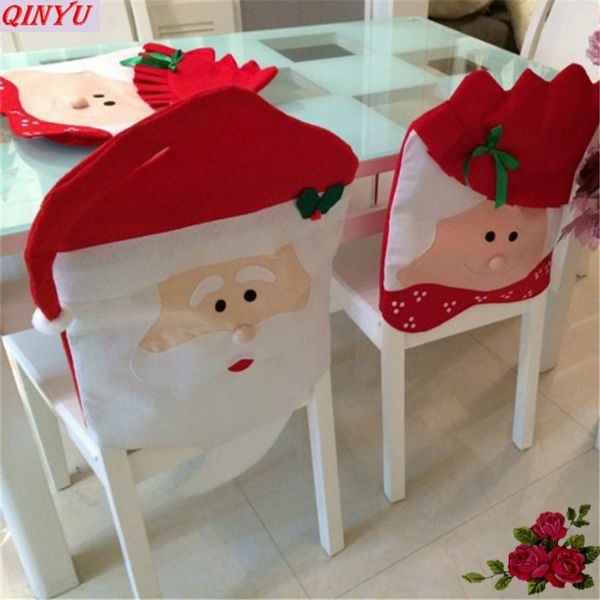 

christmas dinner party chair decorations xmas ornaments santa snowman mr/mrs couple table chair cover decor 6zhh094