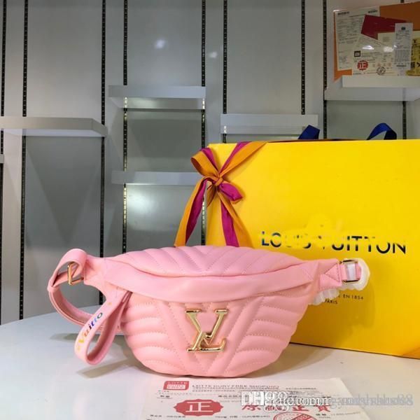 

2020 new fashion luxury waist bag brown leather belt zipper bag ladies flip handbag luxury fashion ladies waist bag