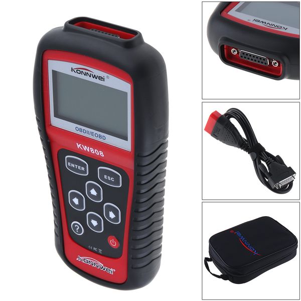 

konnwei kw808 multi-languages obd2 automotive scanner car auto diagnostic tool obd 2 scanner code reader better than elm327