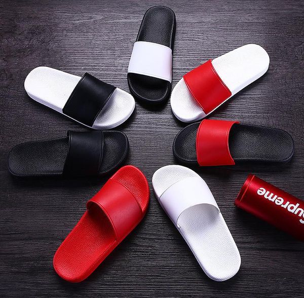 

wholesale sandals slippers men women sandals designer shoes luxury fashion wide flat slippery sandals slipper flip flop size 35-48 ll045, Black