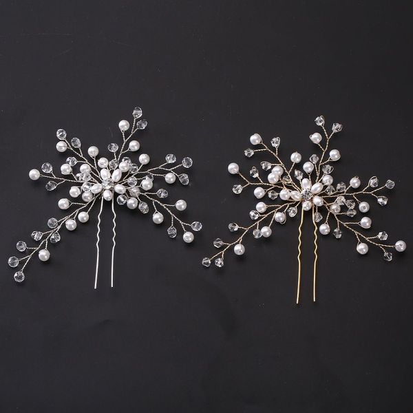 

women hairpins hair clips headpieces wedding hair jewelry accessories crystal pearls forks for bridal hairstyle dropship