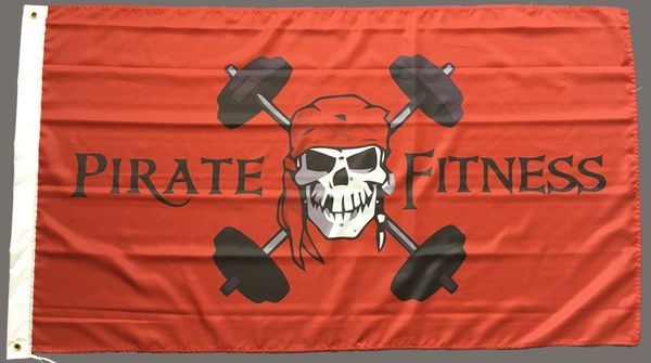 Piraten-Fitness-Flagge, 3 x 5 Fuß, 150 x 90 cm, mit Messingösen. Machen Sie Ihre eigenen Flaggen, Banner, Digitaldruck, unterstützt Drop-Shipping