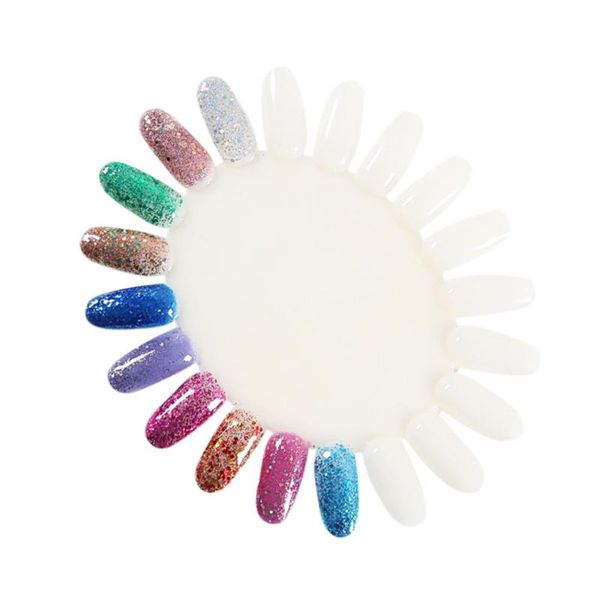 

10pcs fake nails art faux ongles false tips unghie finte artificial nails unhas artificiais color card practice display tools, Red;gold