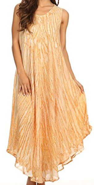 

sakkas kara long draped sleeveless marbled caftan dress/cover up, Black;gray