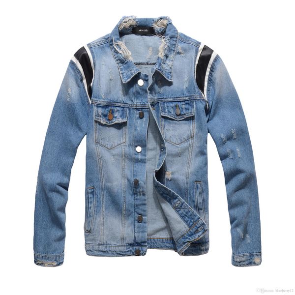 

mens denim jacket spring and autumn large size turn dowm collar jacket high street style mens jackets asian m-4xl, Black;brown