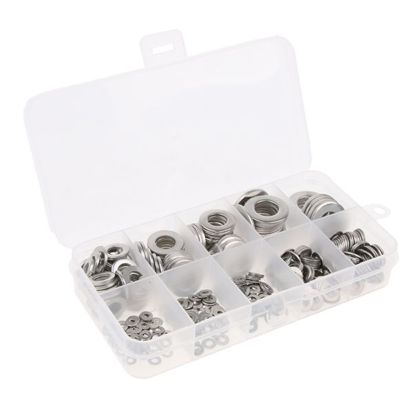 

400pcs stainless steel flat washers assortment kit set m2-m10