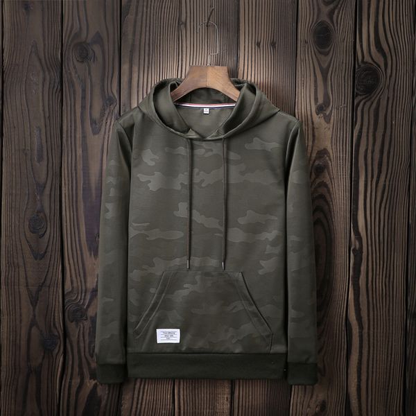 

autumn new hoodie hip hop streetwear fashion camouflage jacket men's hoodies long-sleeved sweatshirt casual coat hooded pullover, Black