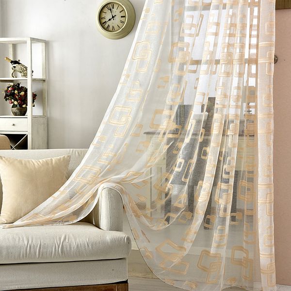 

gold and grey sheer window curtains for living room luxury organza geometric curtains for bedroom 2016 cortina sala