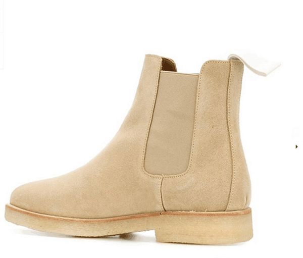 

real picture kanye west common fashion boot genuine leather handmade shoes, Black