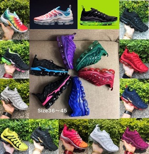 

wholesale 2019 tn plus men sports shoes triple black white sunset p blue wolf grey usa designer shoes sport sneakers trainers chaussures, White;red