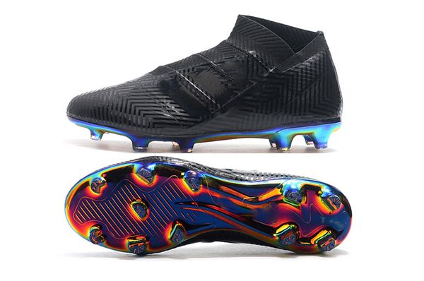

2019 new soccer cleats nemeziz 18+ fg ag size 39-45 durable black outdoor football boots without shoelace high ankle