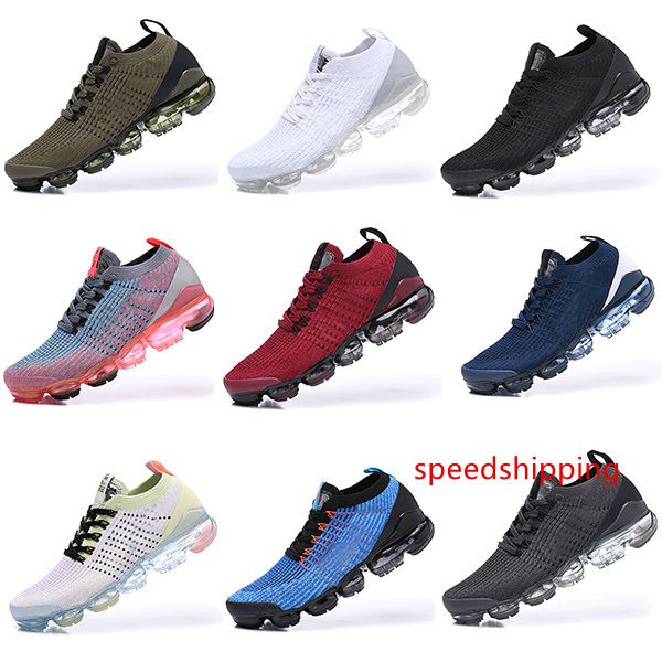 

2019 chaussures moc 2 laceless 2.0 running shoes triple black designer mens women sneakers fly white knit cushion trainers zapatos
