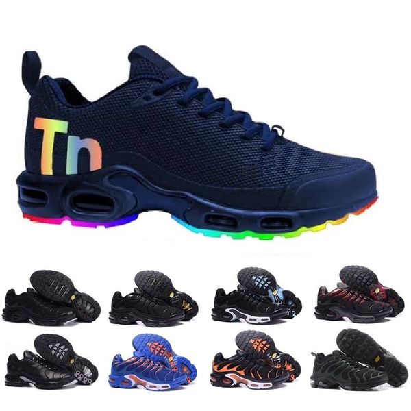 

2020 new tn plus bottom women men rainbow red black white light breathable air cushion sneakers plus walking trainer running shoes