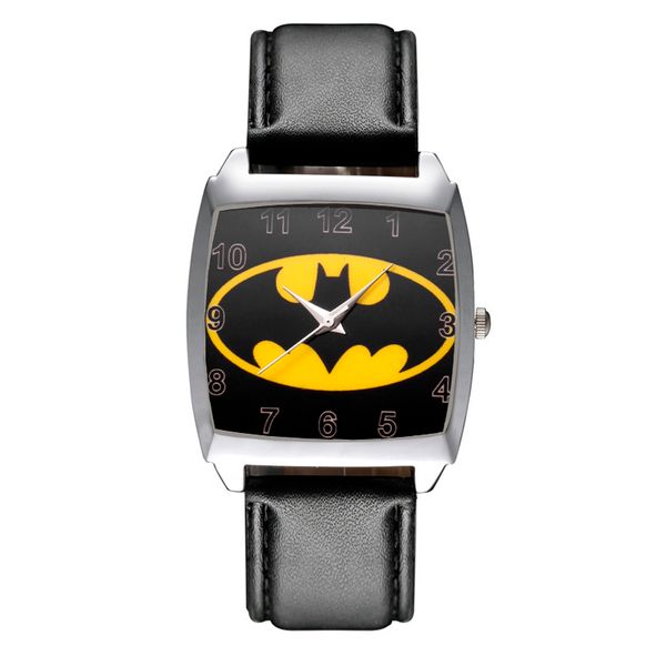 

cartoon style rectangle dial children's women's kids student boys girls quartz leather strap wrist watch jd21, Blue