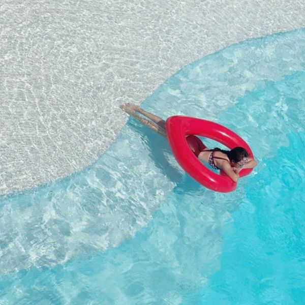 

inflatable swim ring red heart shape floating tools swimming pool life buoy