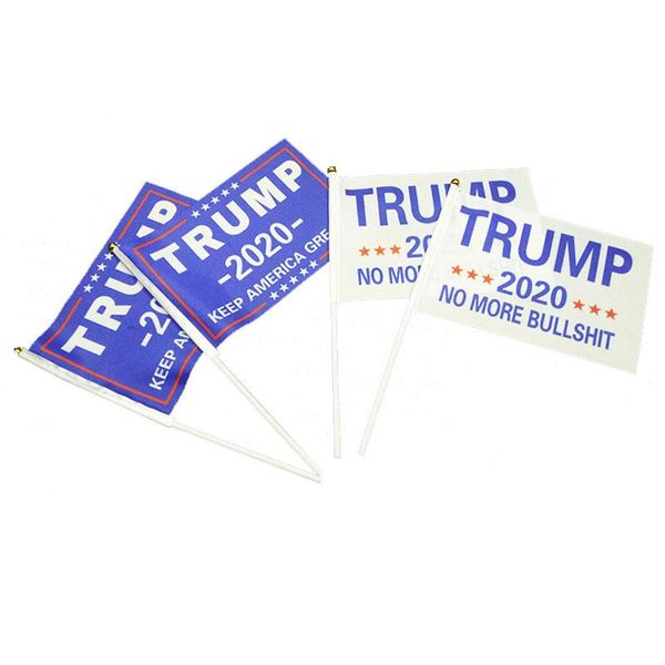 

wholesale 2020 donald trump american flag keep america great banner flags for usa president election campaign slogan 14*21cm with flags taff
