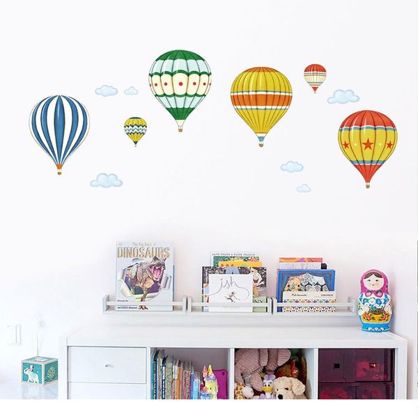 

cartoon multicolor air balloon wall stickers bedroom kids rooms decoration art mural stickers nursery wallpaper home decor