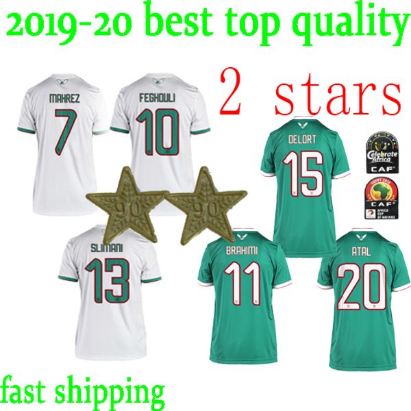 

Fa t hip 2019 africa cup algeria 2 tar occer jer ey mahrez feghouli atal delort football hirt 19 20 algeria champion maillot de foot