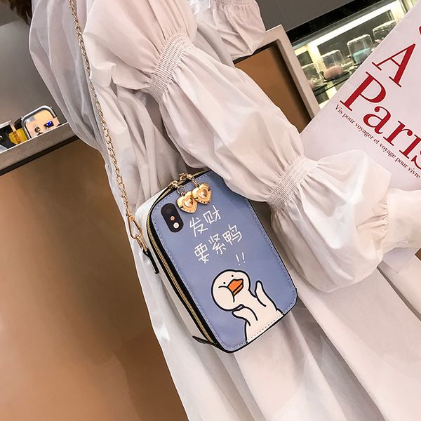 

cartoon mobile phone bag cute chain mini small bag girl shoulder version personalized messenger student card wallet