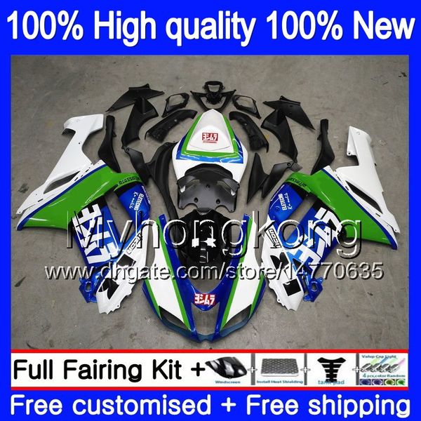 Corpo + 8 regali per KAWASAKI ZX 6R 6 R 600CC ZX636 2007 2008 209MY.0 ZX-636 ZX600 600 ZX6R 07 08 ZX 636 ZX-6R 07 08 Kit carene Blu bianco Nuovo