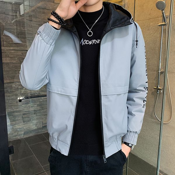 

2019 new style winter coat korean-style trend down coat youth versatile hooded thick cotton-padded jacket handsome loose-fit, Black