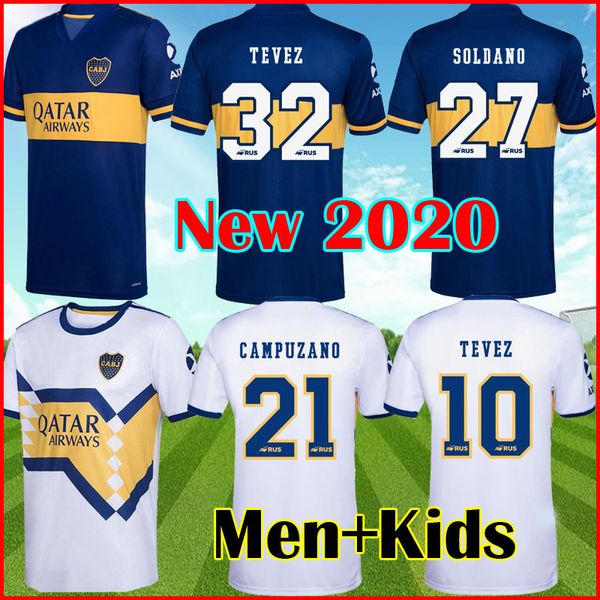 

2020 2021 boca juniors soccer jersey home 20 21 boca juniors carlitos campuzano tevez salvio jrs sports football shirt men+kids set uniforms, Black