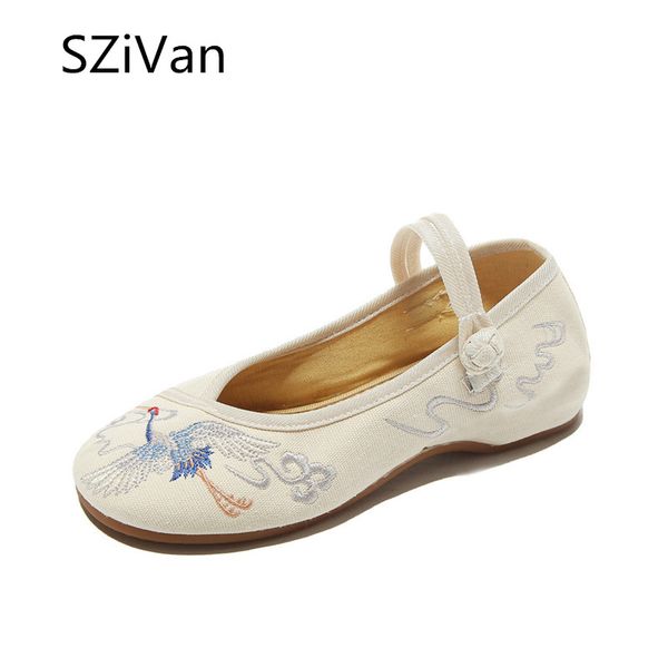 Size 41 Mary Jane Shoes For Women Comfortable Embroider Flat Shoes