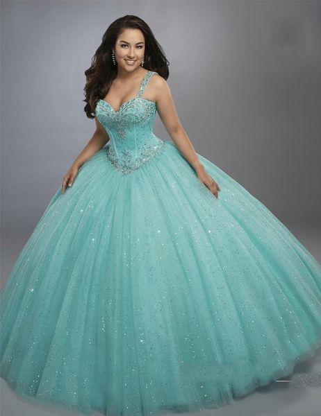 

custom made plus size green ball crystal beaded ball quinceanera gown 16 sweetheart dresses lace sequins prom dresses, Blue;red
