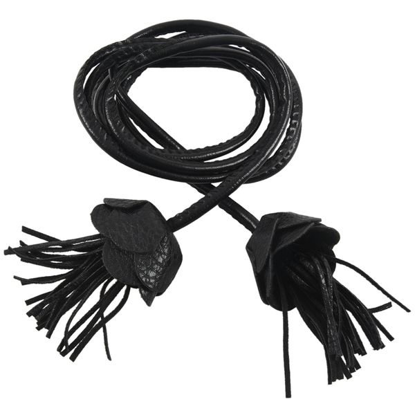 

женщины кисточкой тонкий плетеный пояс для платья bowknot талия цепи и свитер knotted украшенная черный, Black;brown