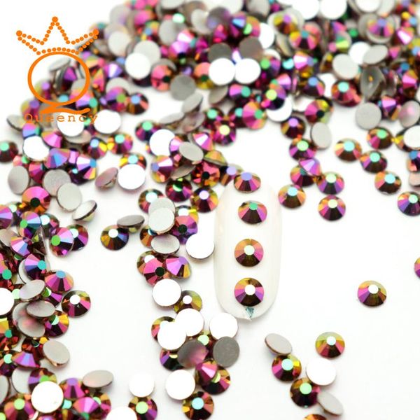 

rainbow rose gold color non ix rhinestones ss3-ss30 nail art rhinestones nail crystal glass nails accessoires, Silver;gold