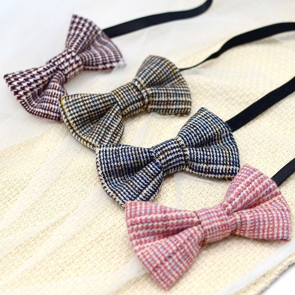 

children's bow tie british children's plaid collar flower school performance chaobao boys and girls autumn and winter clothing w, Black;gray