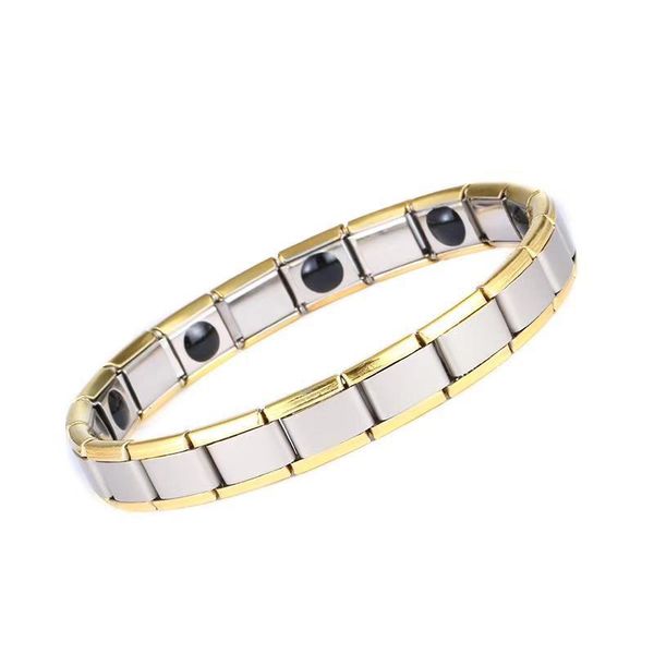 

новые ювелирные изделия мужской и женский браслет мода простой нержавеющей стали магнитной терапии браслет тонкий титан стали, Golden;silver