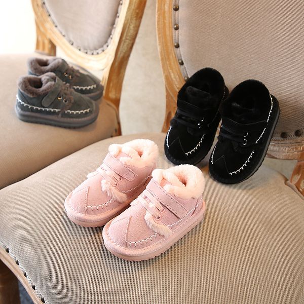 

детская мода снегоступы 2019 зима новые мальчики и девочки теплая обувь 1-2-8 лет, Black;grey