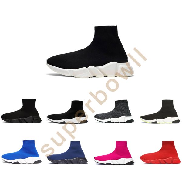 

with box women sneakers sock mens and women designer shoes new mens 2020 designer sneakers tripler, Black
