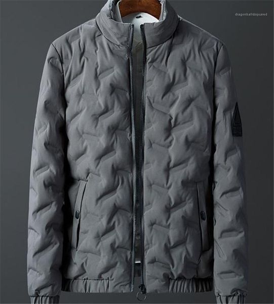 

panelled zipper mens thick winter coats casual pockets males clothing solid color mens designer down fashion, Black