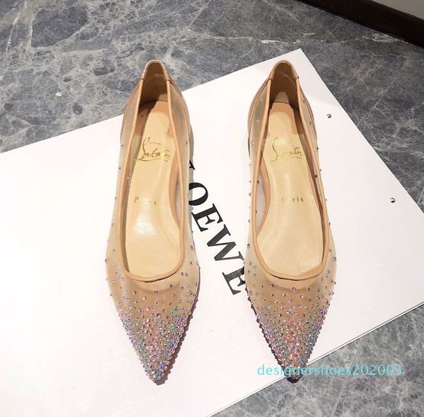

women flat shoes fashion party wedding shoes water drill mesh flat shoes goodd03, Black